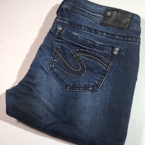 VINTAGE SILVER AIKO MID SKINNY DARKWASH JEANS 29x31 😎